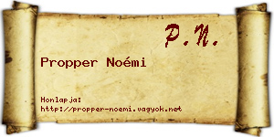Propper Noémi névjegykártya